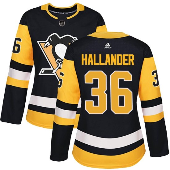 Filip Hallander Pittsburgh Penguins Women's Authentic Home Adidas Jersey - Black