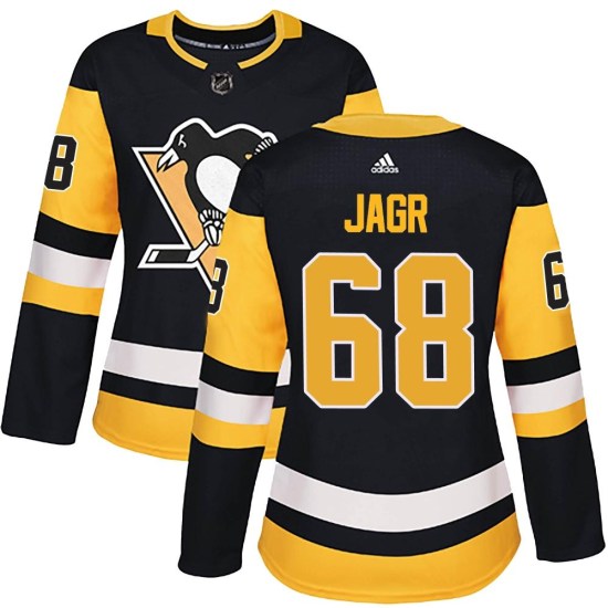 Jaromir Jagr Pittsburgh Penguins Women's Authentic Home Adidas Jersey - Black