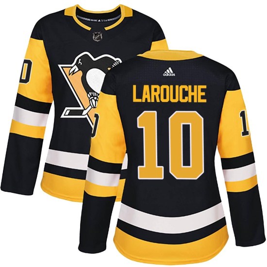 Pierre Larouche Pittsburgh Penguins Women's Authentic Home Adidas Jersey - Black