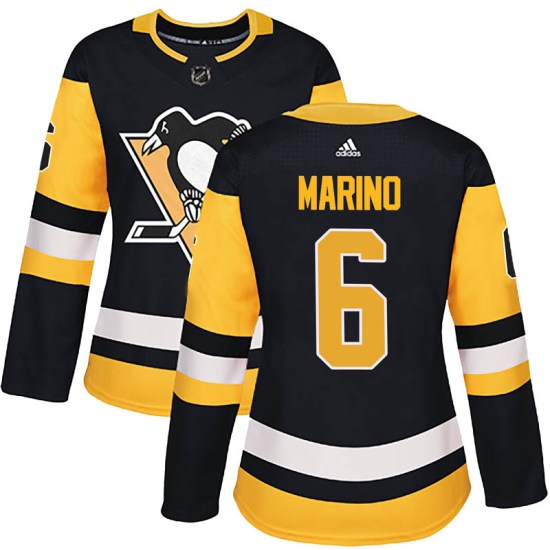 John Marino Pittsburgh Penguins Women's Authentic Home Adidas Jersey - Black
