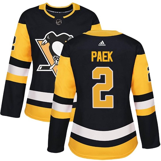 Jim Paek Pittsburgh Penguins Women's Authentic Home Adidas Jersey - Black