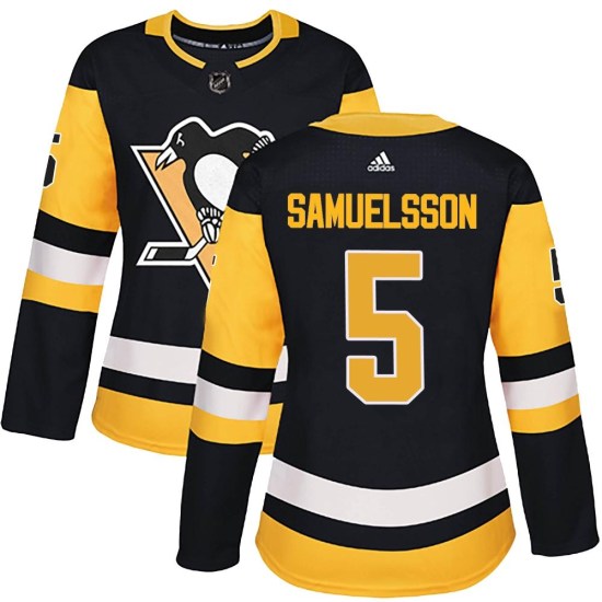 Ulf Samuelsson Pittsburgh Penguins Women's Authentic Home Adidas Jersey - Black