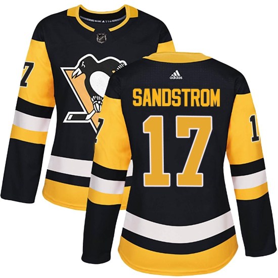 Tomas Sandstrom Pittsburgh Penguins Women's Authentic Home Adidas Jersey - Black