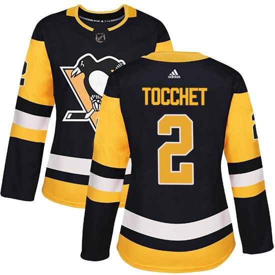 Rick Tocchet Pittsburgh Penguins Women's Authentic Home Adidas Jersey - Black