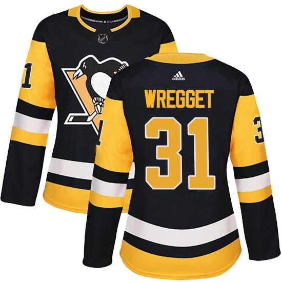 Ken Wregget Pittsburgh Penguins Women's Authentic Home Adidas Jersey - Black