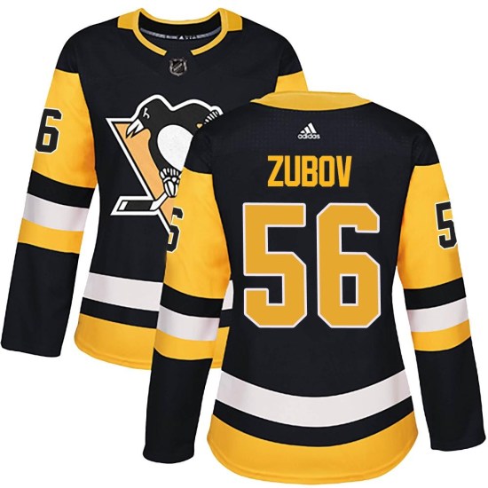 Sergei Zubov Pittsburgh Penguins Women's Authentic Home Adidas Jersey - Black
