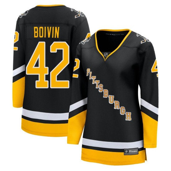 Leo Boivin Pittsburgh Penguins Women's Premier 2021/22 Alternate Breakaway Player Fanatics Branded Jersey - Black