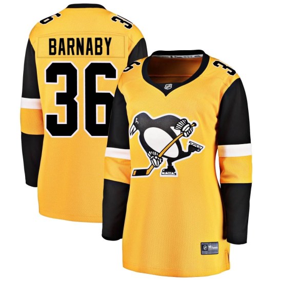 Matthew Barnaby Pittsburgh Penguins Women's Breakaway Alternate Fanatics Branded Jersey - Gold