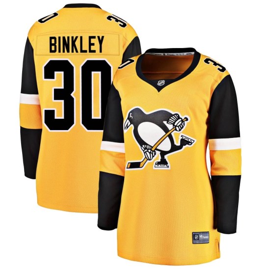 Les Binkley Pittsburgh Penguins Women's Breakaway Alternate Fanatics Branded Jersey - Gold