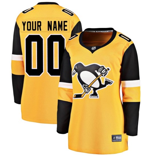 Custom Pittsburgh Penguins Women's Breakaway Custom Alternate Fanatics Branded Jersey - Gold