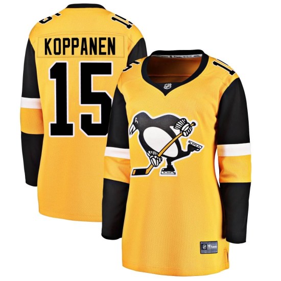 Joona Koppanen Pittsburgh Penguins Women's Breakaway Alternate Fanatics Branded Jersey - Gold