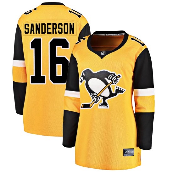 Derek Sanderson Pittsburgh Penguins Women's Breakaway Alternate Fanatics Branded Jersey - Gold