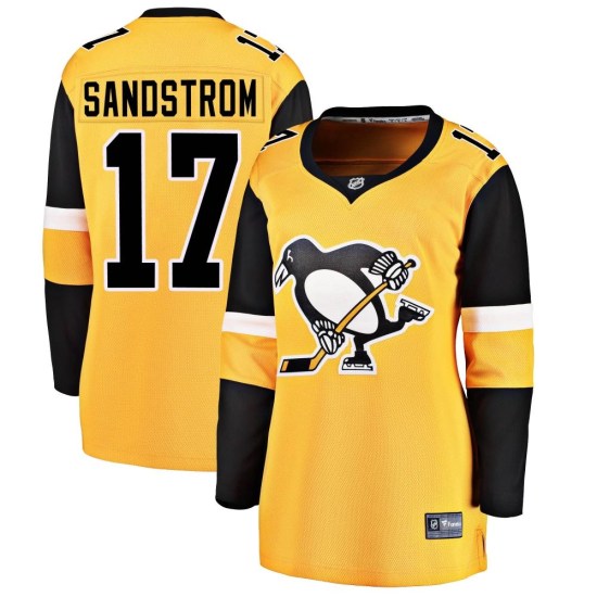 Tomas Sandstrom Pittsburgh Penguins Women's Breakaway Alternate Fanatics Branded Jersey - Gold