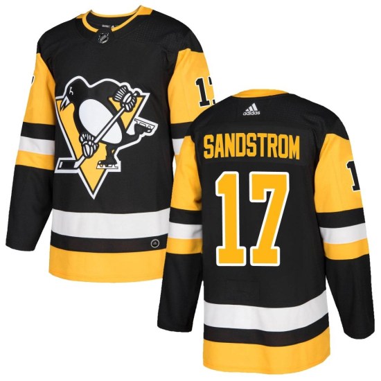 Tomas Sandstrom Pittsburgh Penguins Authentic Home Adidas Jersey - Black
